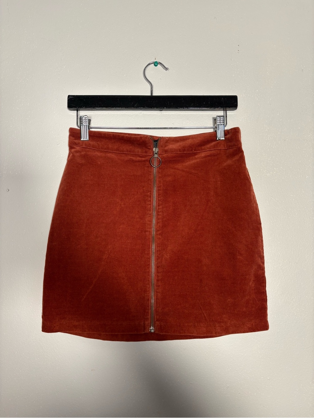 Forever 21 Rust Zip-Front Corduroy Mini Skirt